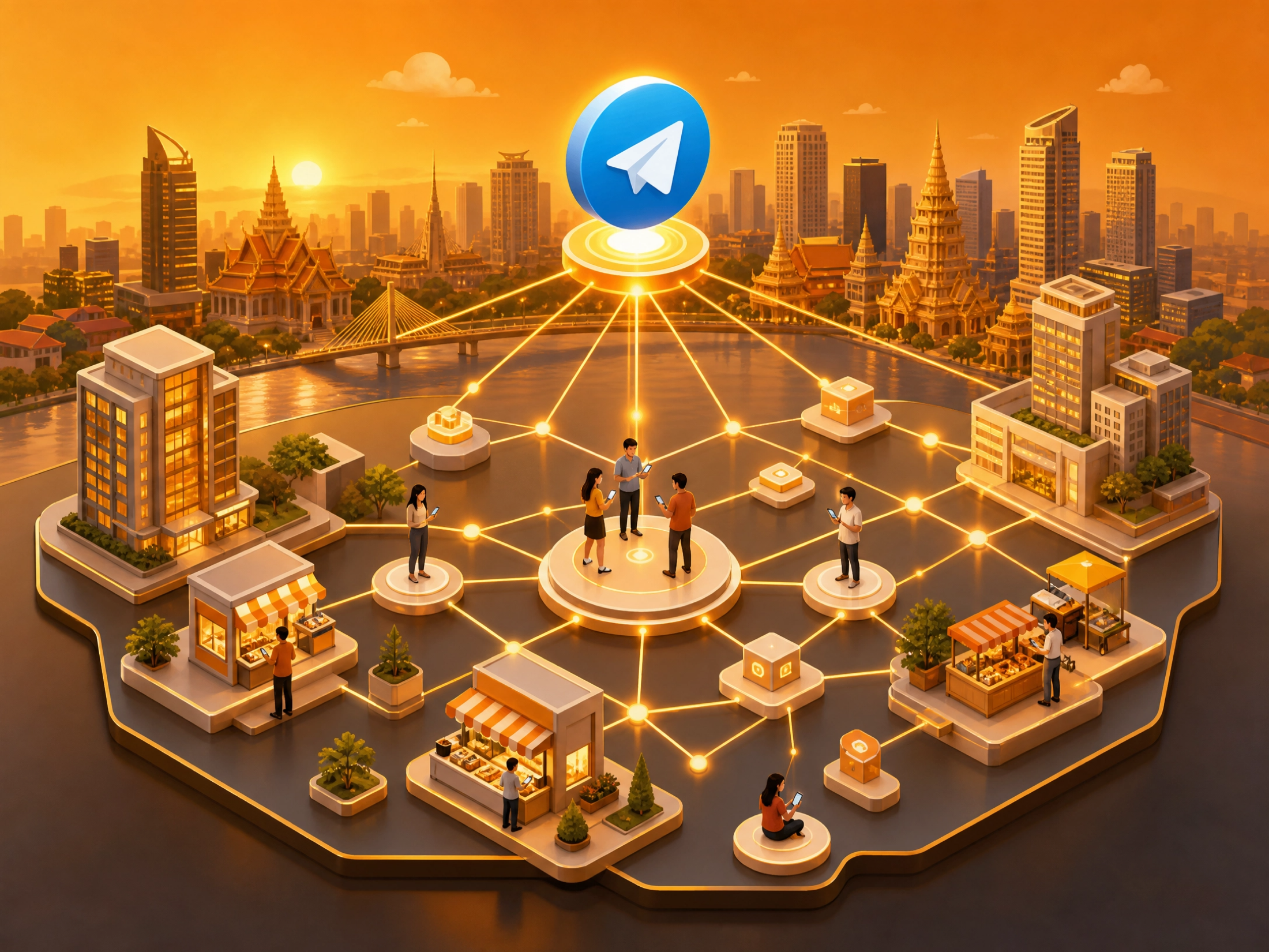Telegram access network for NOVA services in Cambodia